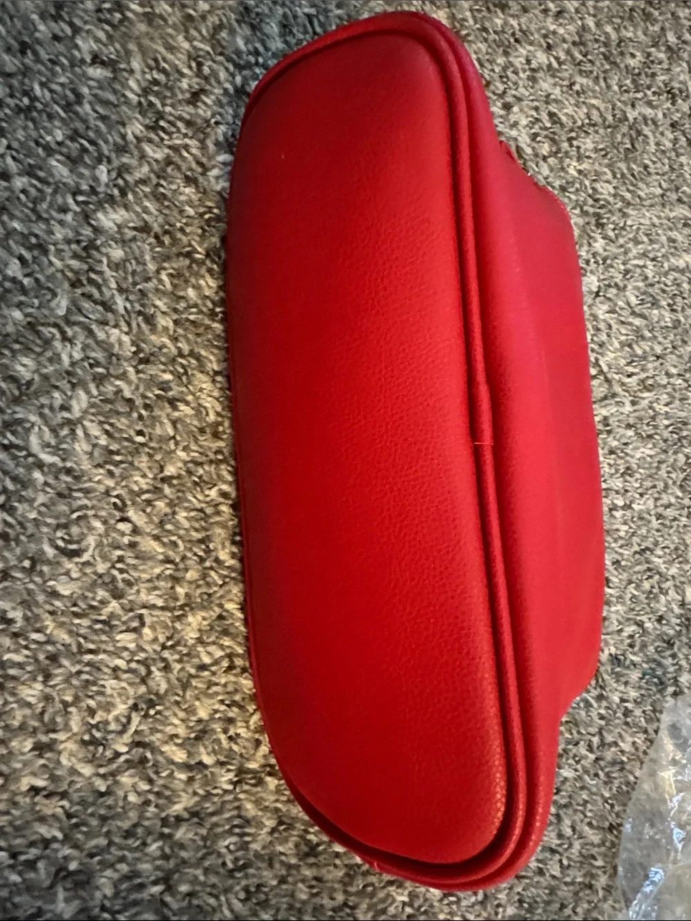 Lands' End bright red zip cosmetic pouch